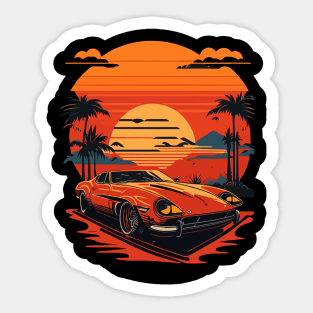 Car Sunset Sticker